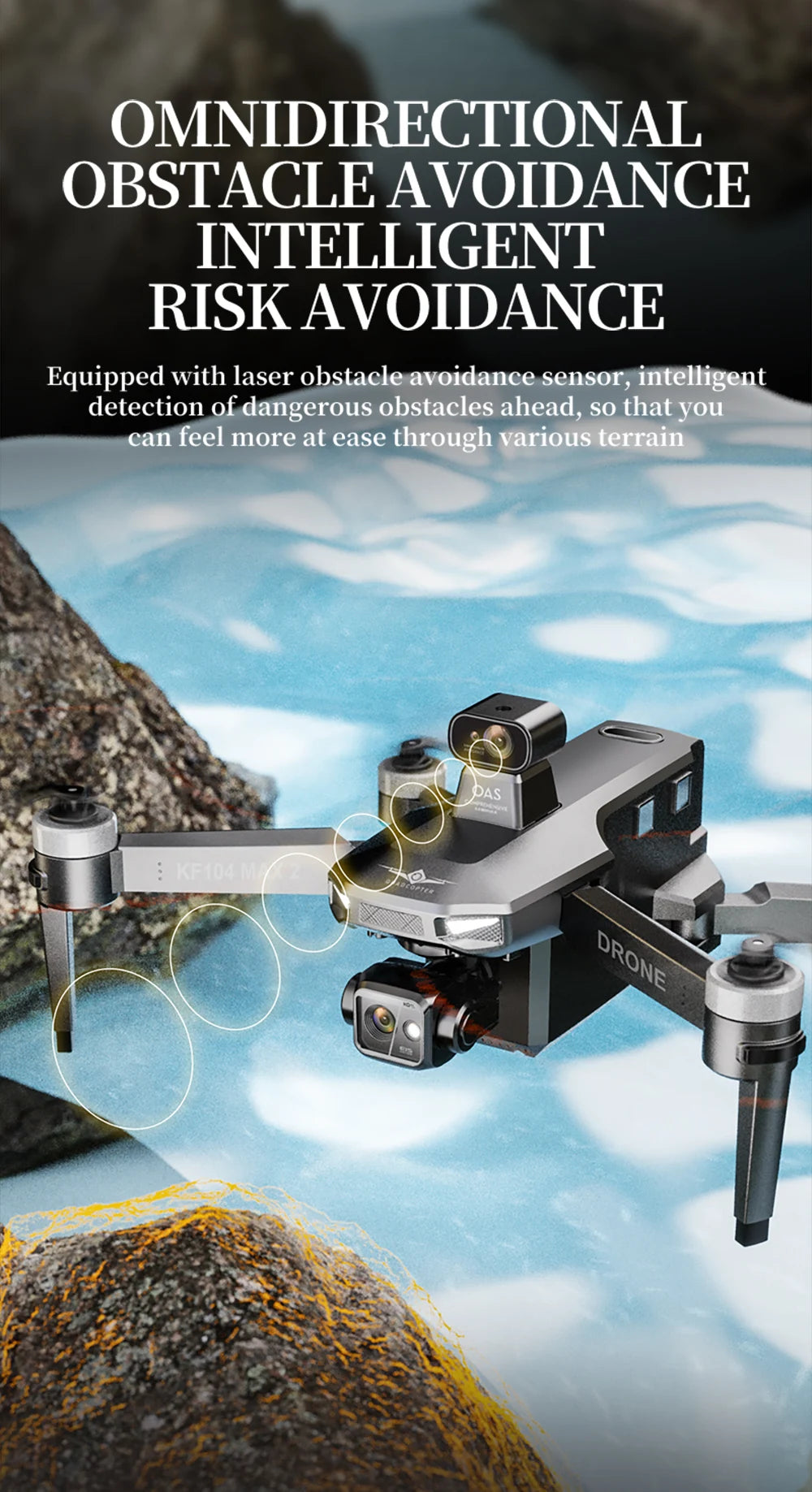 KF104 MAX2 4K Dual Camera Professional Drone with Screen RC Quadcopter GPS Wide Angle 3-Axis Gimbal Obstacle Avoidance Aircraft