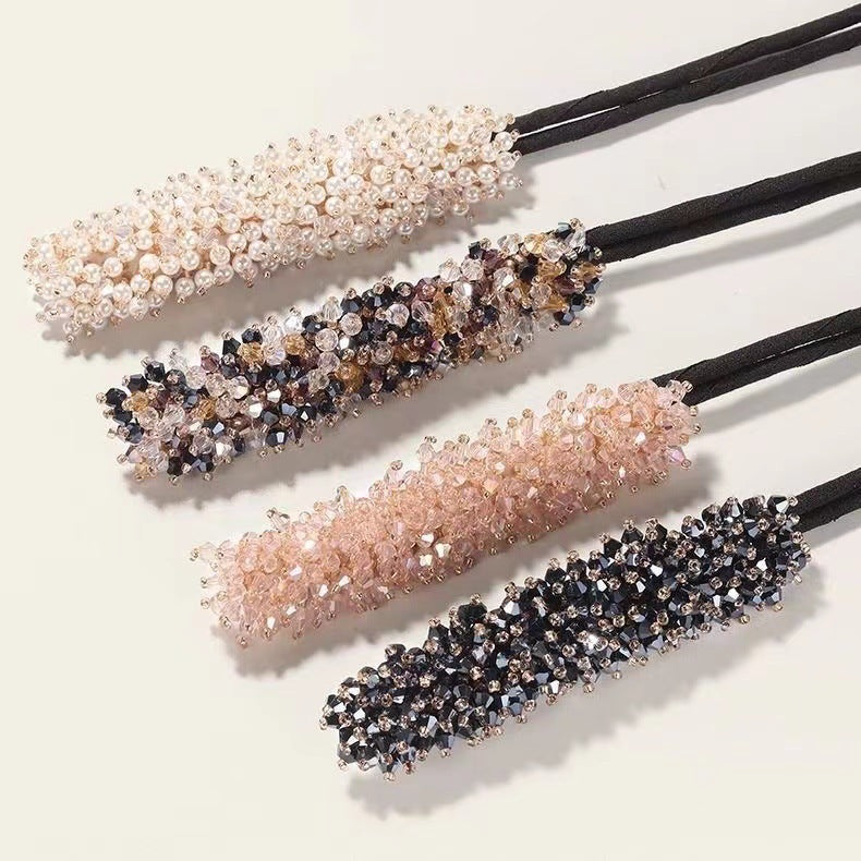 Korean Fashion Crystal Pearl Updo Hair Clips Elegant Braid Hair Barrettes Headwear Girls Women Hair Accessories