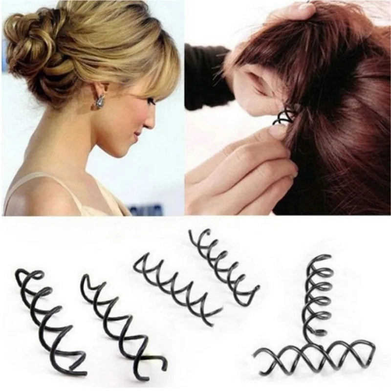 Korean Black Pearl Spiral Spin Screw Bobby Pin Hair Clip Twist Braiders Barrette Black Hairpins Hair Braider Styling Accessories