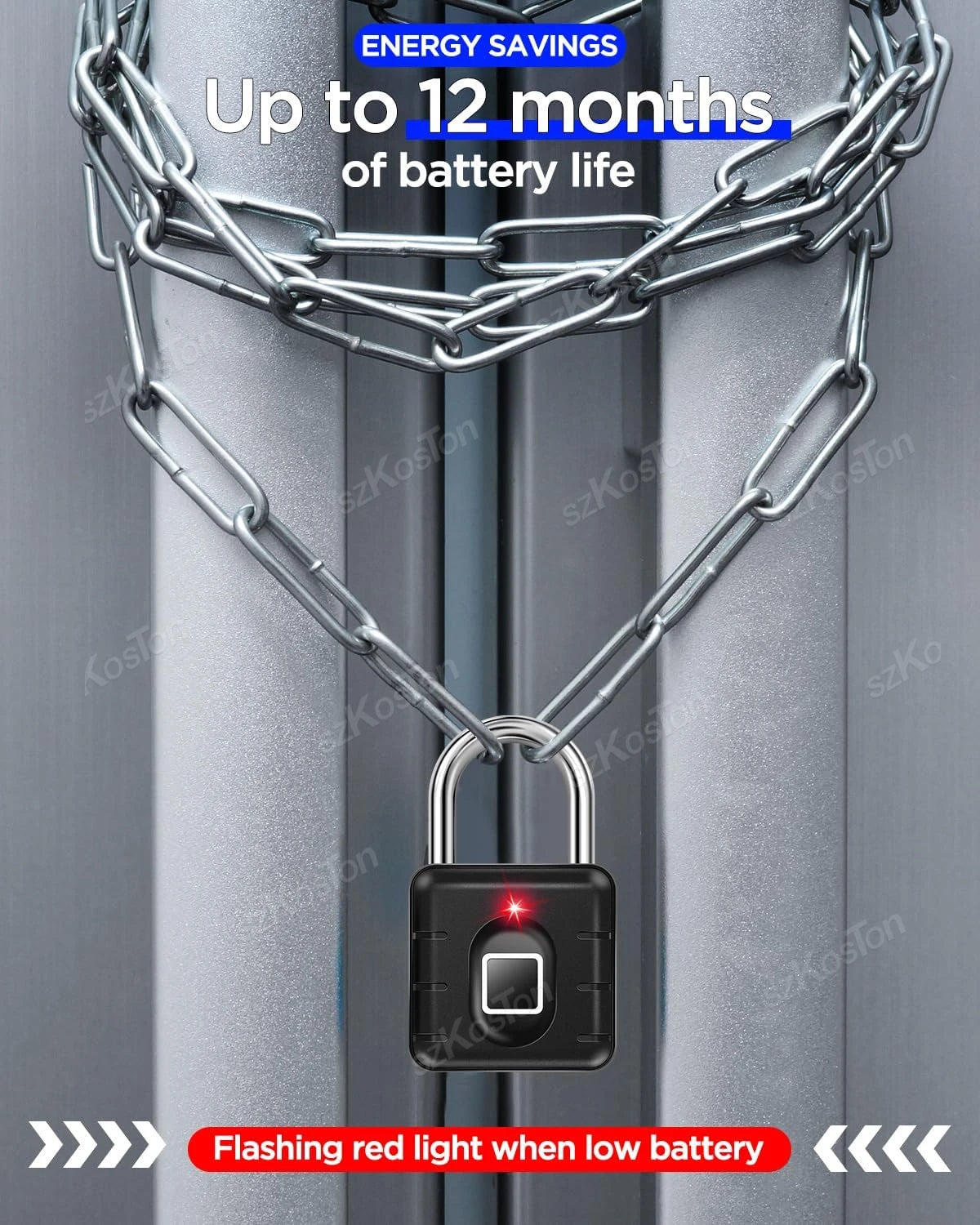 Smart Home Fingerprint Lock IP67 Waterproof Smart Lock Padlock Locker Anti-theft Security Protection Keyless Unlock for Luggage
