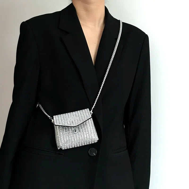 JIOMAY Mini Shoulder Bag for Women Designer Purses and Handbags Bling Rhinestone Clutch Bags Girls Chain Crossbody Bag Wholesale