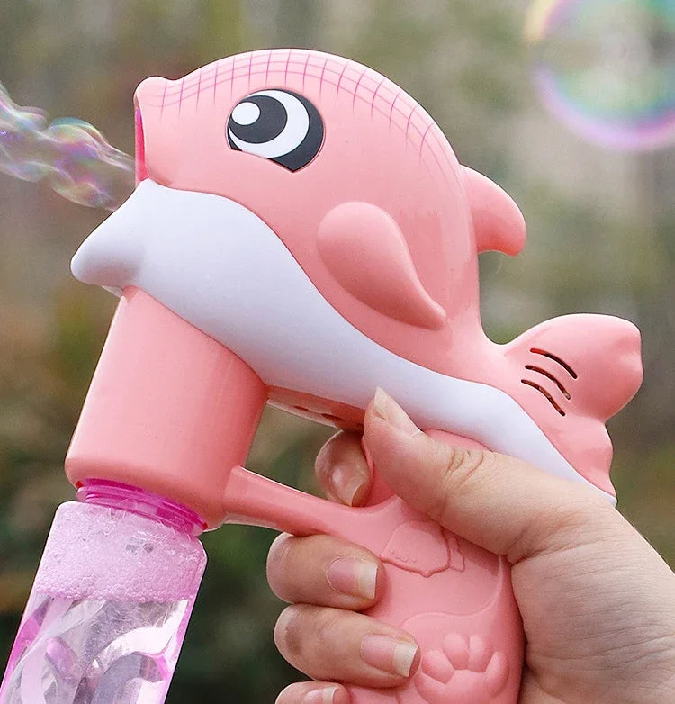 Bubble Gun Electric Automatic Soap Cute Bubbles Machine Kids Portable Outdoor Party Toy LED Light Blower Toys Children Gifts