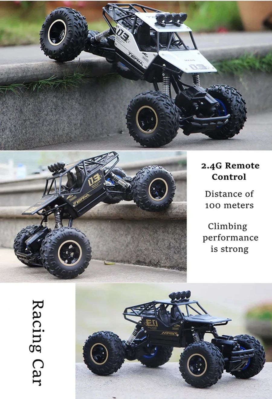 4WD Remote Control Off Road RC Car Radio Climbing Super Alloy Truck Buggy 4x4 RTR Vehicle Electric Toy for Children Kid Gift