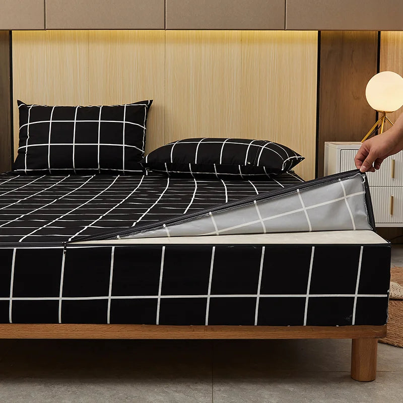 Waterproof Mattress Cover Six-Sided All Inclusive With Zipper Removable Bedspreads Breathable Mattress Protector Pad
