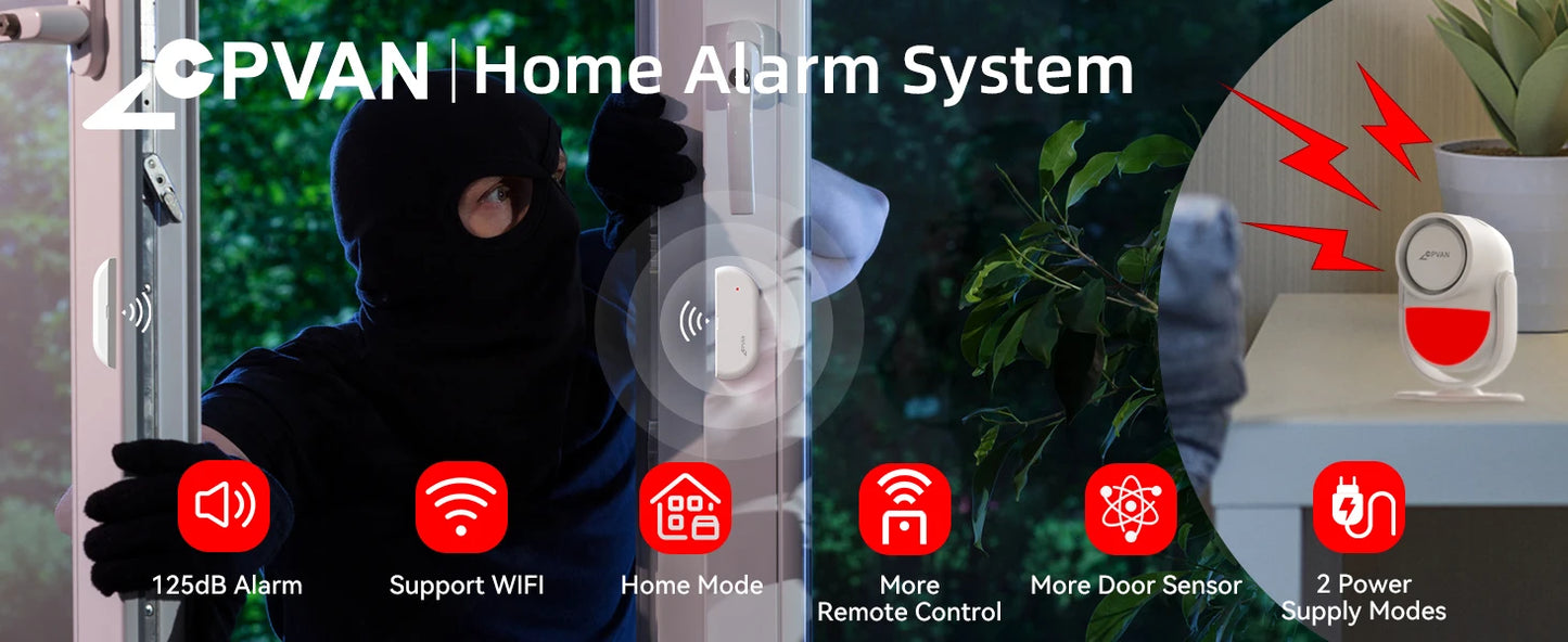 CPVAN Wireless WIFI Infrared Motion Sensor Detector Alarm Tuya Smart Home Alarm security protection System House Burglar Alarm