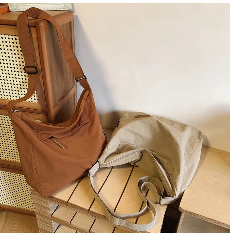 Japanese Women Men Shoulder Crossbody Bag Large Canvas Messenger Bags for Student 2024 Brand Book Bags Female Handbag Satchels