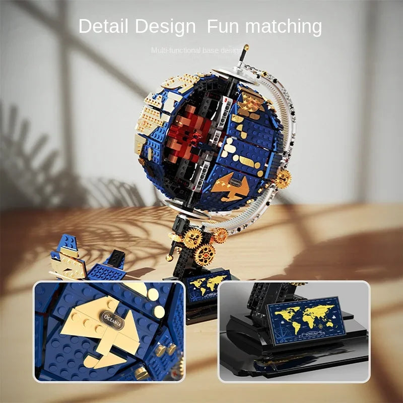 Explore Series Globe Compatible with LEGO Building Blocks Children's Educational Toy Ornament Gift