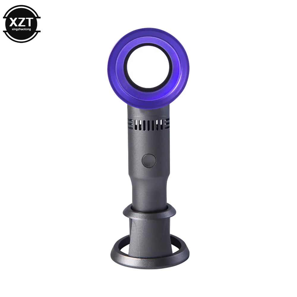 Portable Handheld Fan Mini USB Bladeless Fan Rechargeable Desktop Fan with Three Wind Speeds