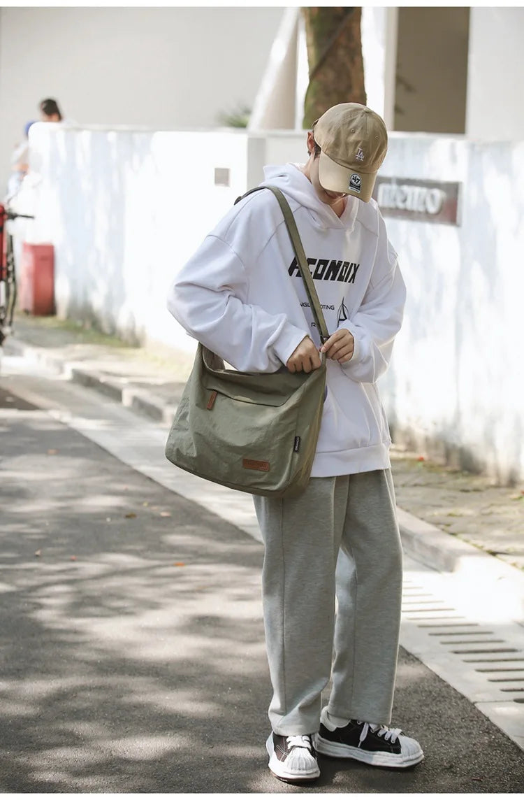 Japanese Women Men Shoulder Crossbody Bag Large Canvas Messenger Bags for Student 2024 Brand Book Bags Female Handbag Satchels