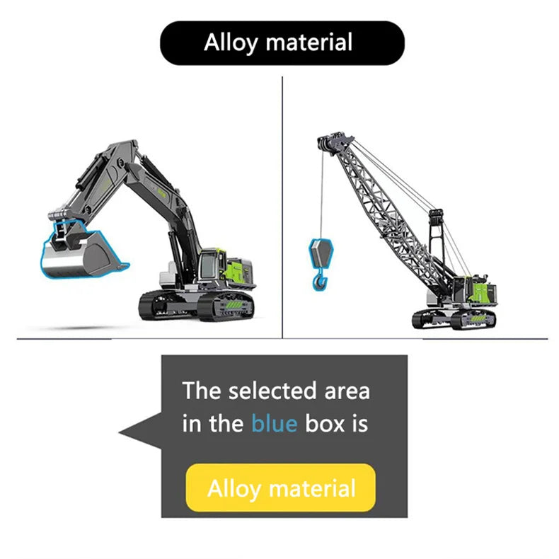 Diecasts Mini Tractor Excavator Crane Bulldozer Toy Boy Car Vehicle Toys Models Dump Truck Alloy+Plastic Education Wholesale