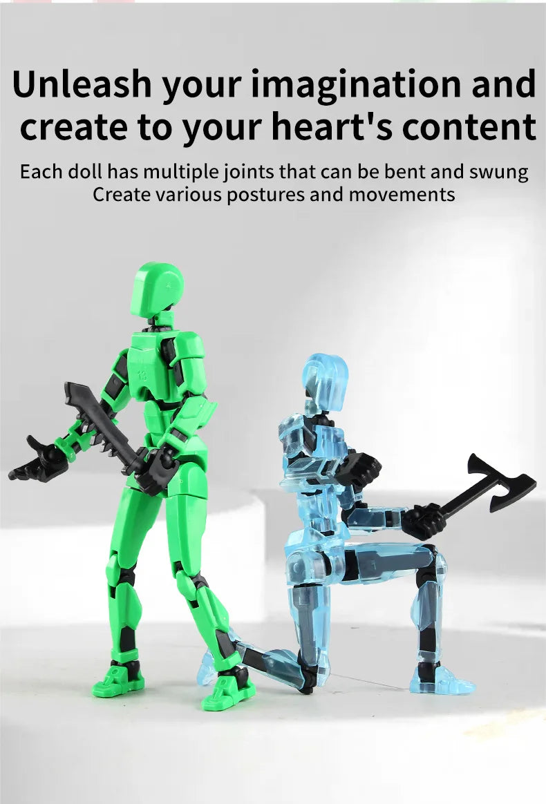 Lucky Robot 13 Action Figure, 3D Printed Multi-Jointed Movable Robot Action Figure, Dummy Robot 13 Action Figure for Kids Adults