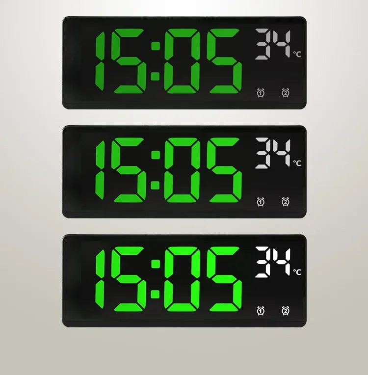 Voice Control Digital Alarm Clock Temperature Dual Alarm Snooze Desktop Table Clock Night Mode 12/24H LED Clock Watch Desk