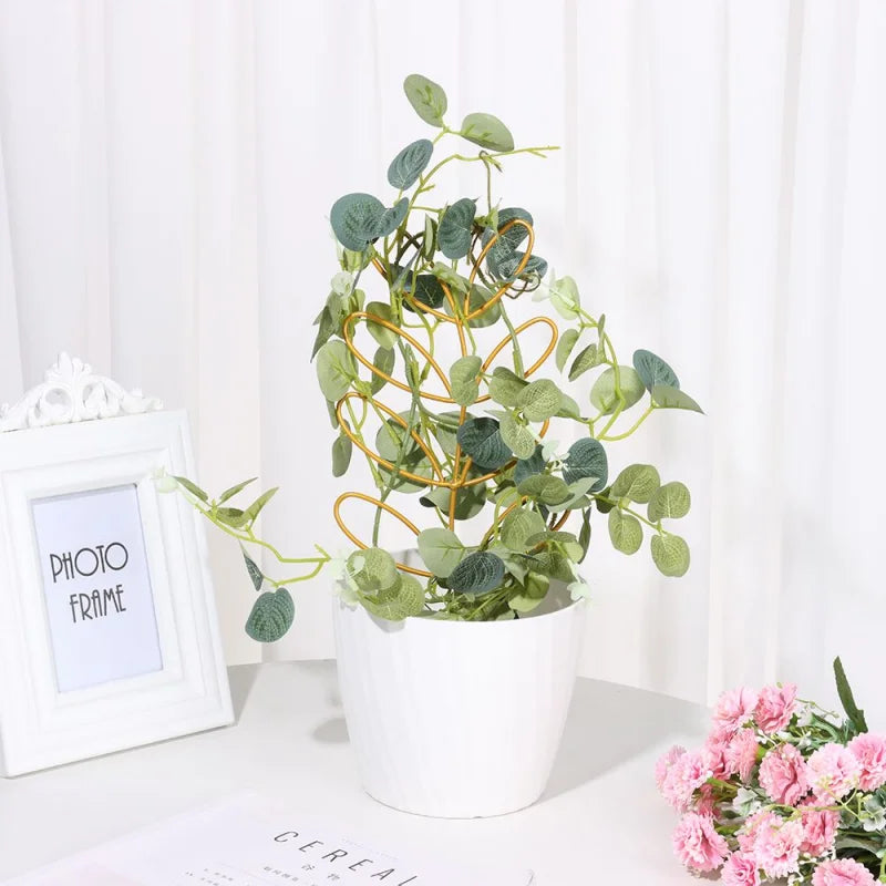 Decoration Indoor Outdoor Potted Ornament Garden Arrangement Plant Trellis Leaf Shape Bracket Vine Climbing Support