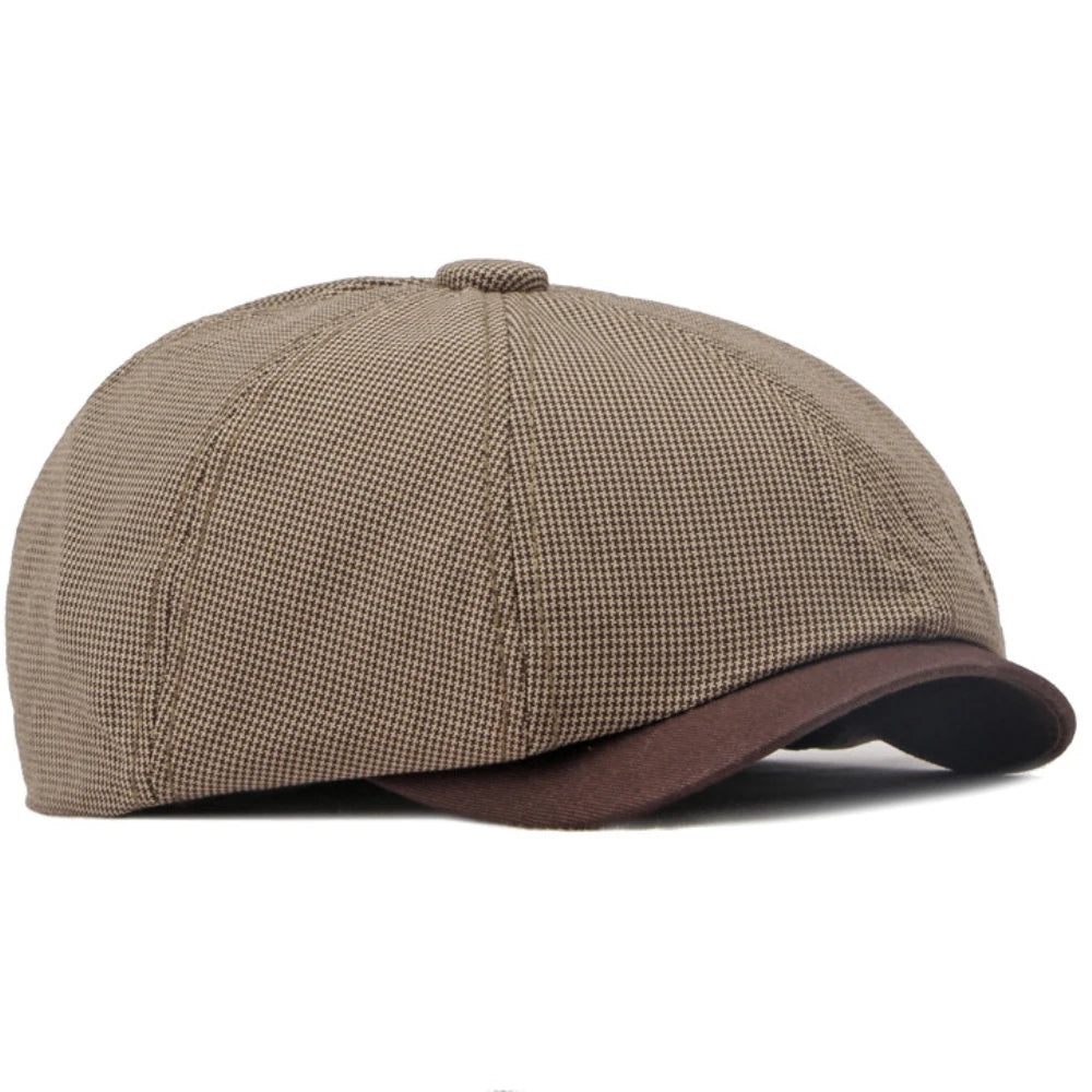 HT4168 Berets Spring Summer Caps for Men Women Artist Painter Octagonal Newsboy Beret Hat Flat Cap Male Female Plaid Beret Cap