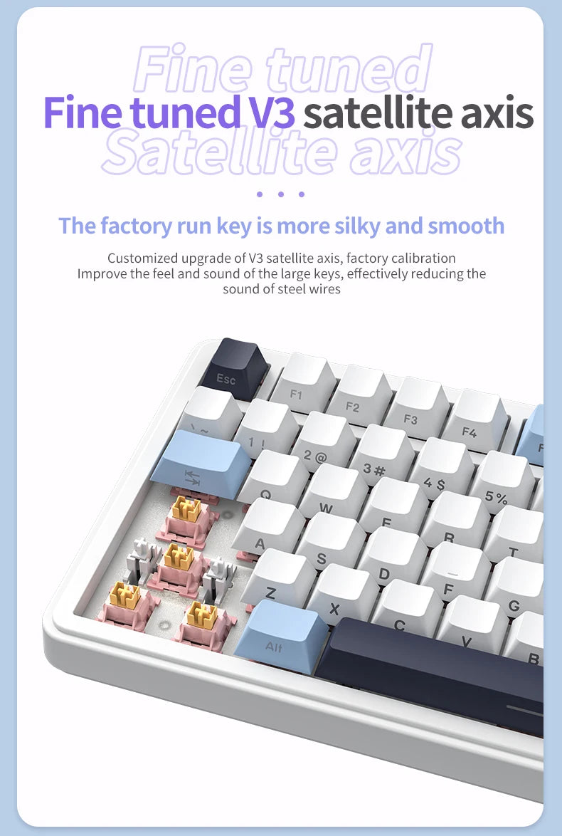 ATTACK SHARK X85 Bluetooth mechanical keyboard, 2.4G tri-mode, RGB Effects,TFT screen, metal knobs,full-key hot-swap, win&mac