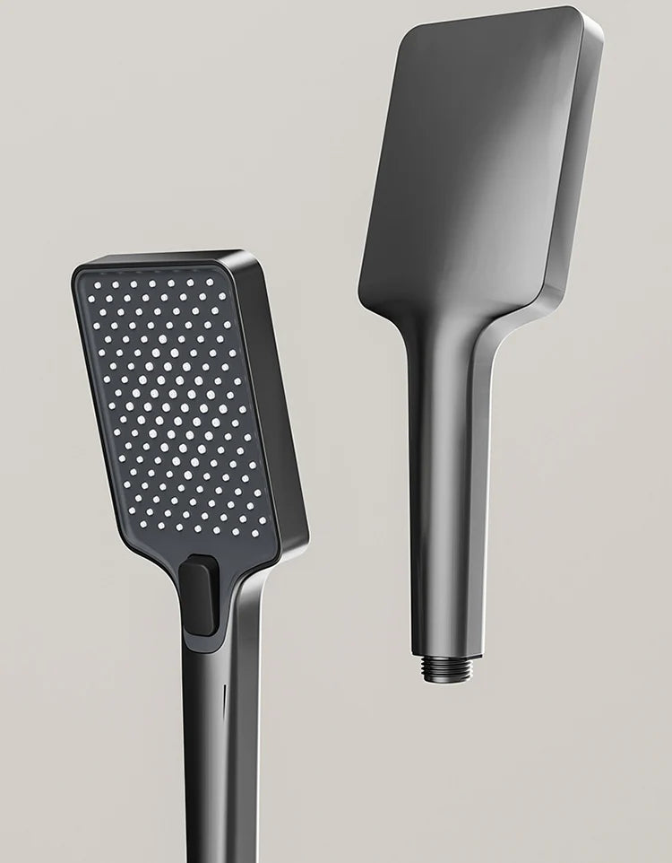 Bathroom Shower Full Set Gray Digital Display Shower System Set Piano Button With Ambient Light Faucets Shower Head