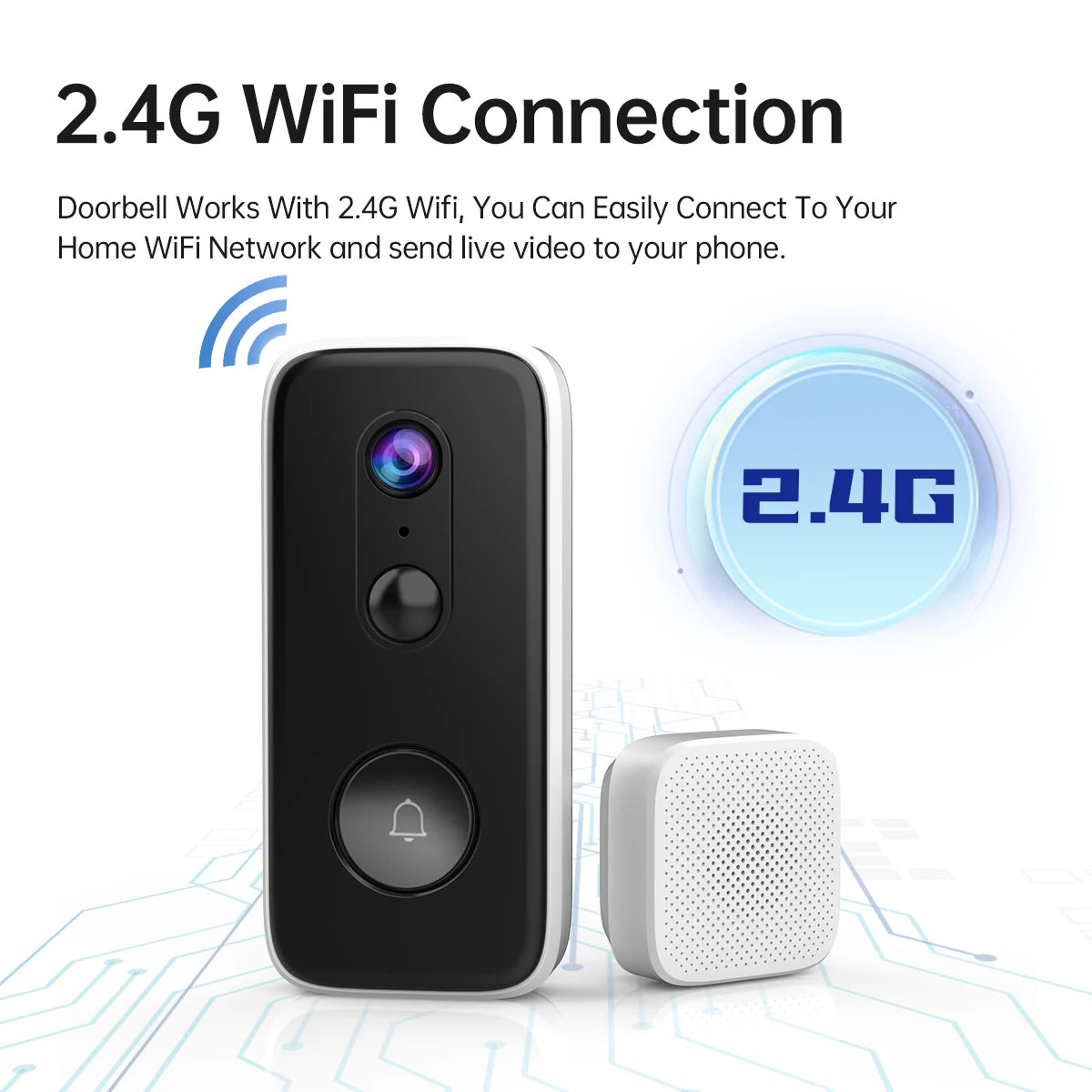 JOOAN Intelligent WiFi Doorbell With Camera Smart Home 3MP WiFi Video Doorbell Outdoor Battery Powered Security Video Intercom