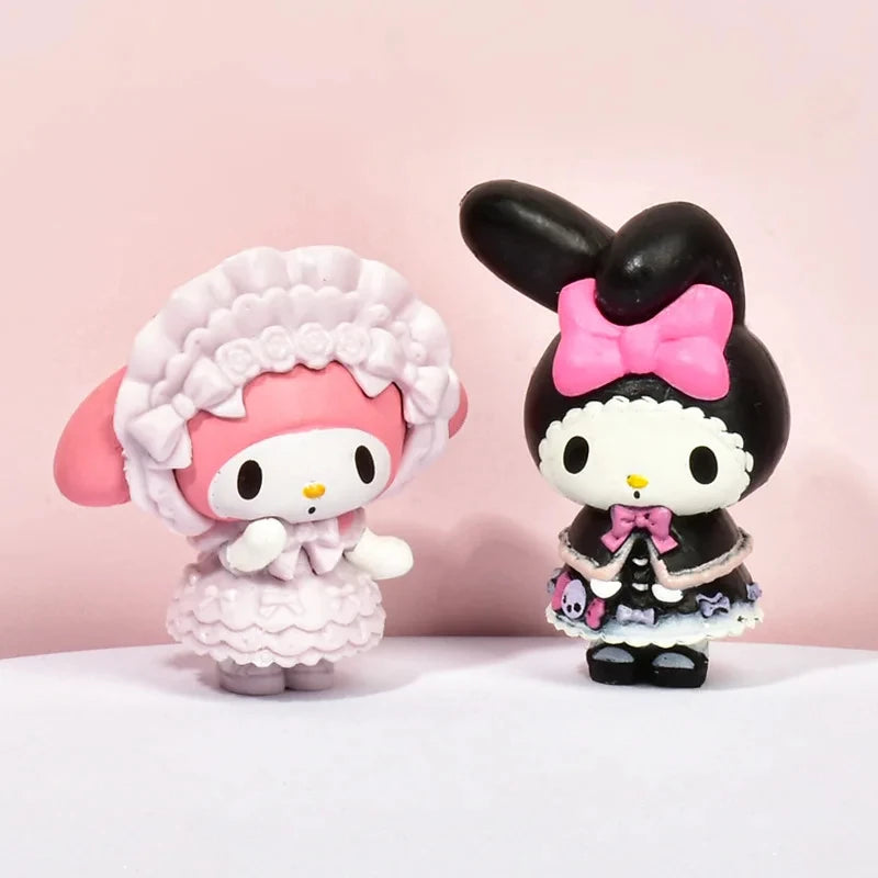 5Pcs Set Anime Figure Doll 3-4cm Kawaii Kuromi Melody Model Accessories Children's Toys Gift Action Figures Hobbies Gifts