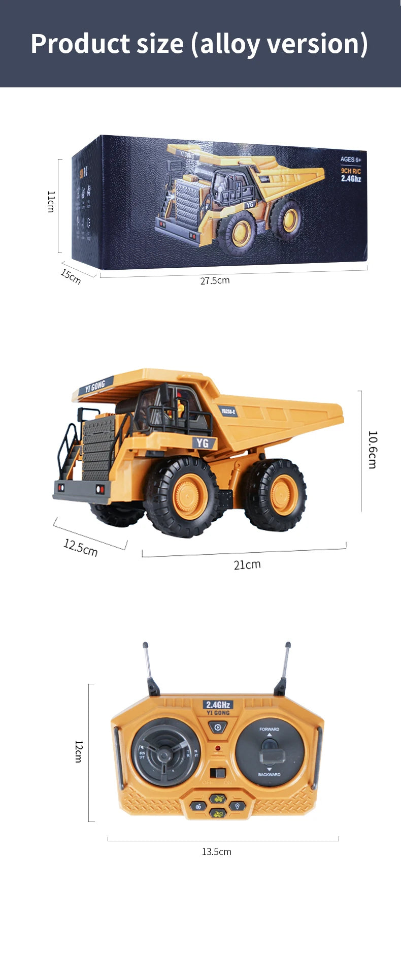 RC Excavator 1:20 Remote Control Truck 2.4G RC Crawler Engineering Vehicle Truck Radio Control Children\'s Day Back to School