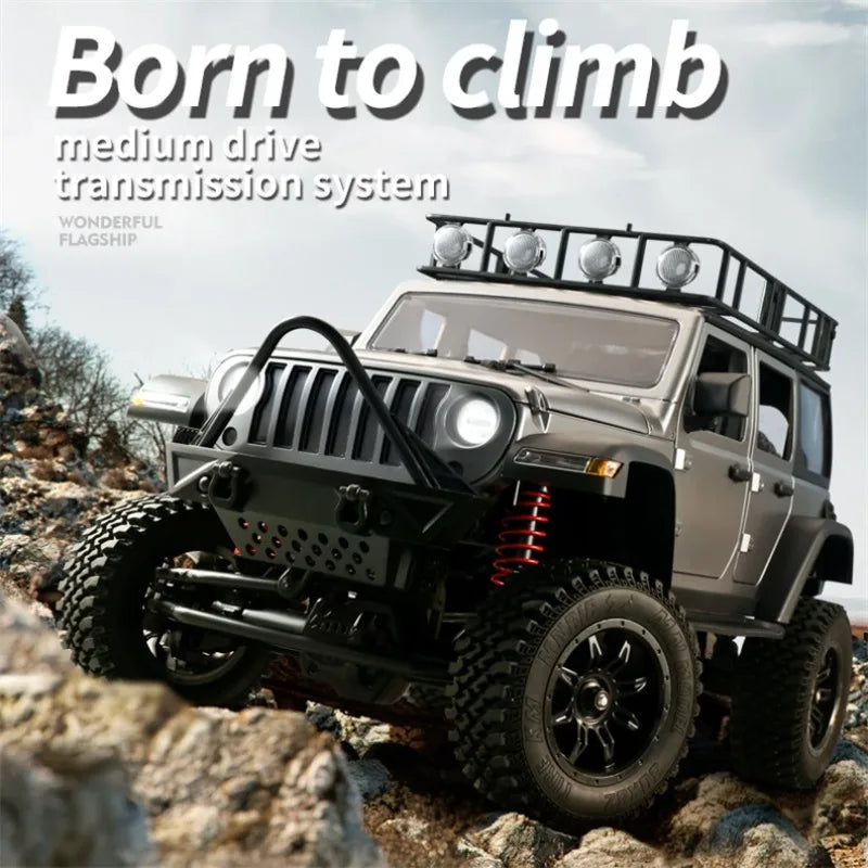 RC Crawler 4x4 Car MN128 2.4G Climbing Buggy Professional with LED Light Full Scale Remote Control Cars Toys for Boys Gift
