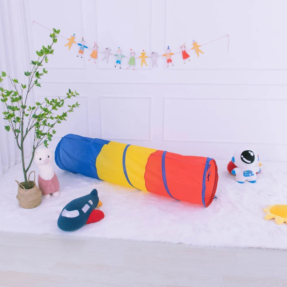 Portable Children's Tent Crawling Tunnel Kids Little House Play House Tipi Tent Indoor Toy Tube Baby Crawling Games Rainbow Tent