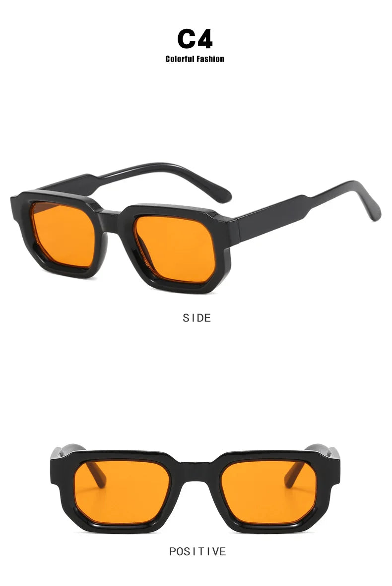 Popular Vintage Sunglasses Women Men Square Sun Glasses Punk Polygon Eye Glasses Goggle for Male Female Rectangle Sunglasses 