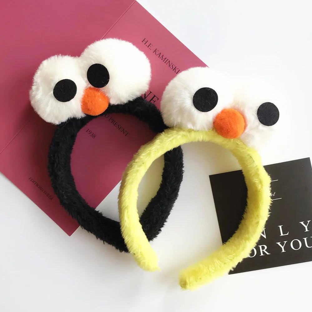 Cartoon Cute Headband New Plush Big Eyes Headband Women's Face Wash Headband Children's Headwear