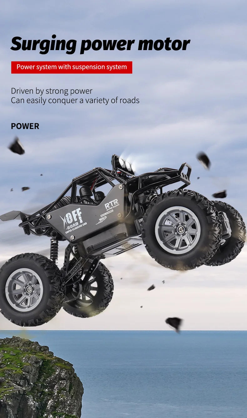 ZWN 1:20 Alloy RC Car With Led Lights 2.4G Radio Remote Control Cars Buggy Off-Road Control Trucks Boys Toys for Children Gifts