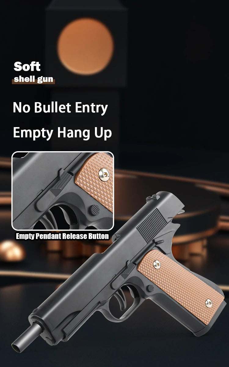 Mechanical continuous firing empty warehouse hanging toy pistol, high-quality soft bullet Desert Eagle pistol