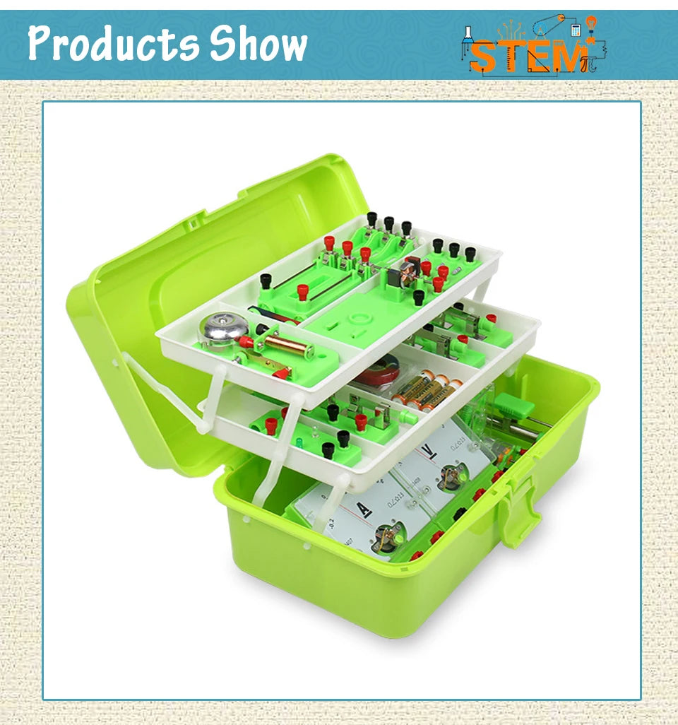 Physics Labs Basic Electricity Discovery Circuit Magnetism Experiment Kits Science Education Toy for Junior Senior High School