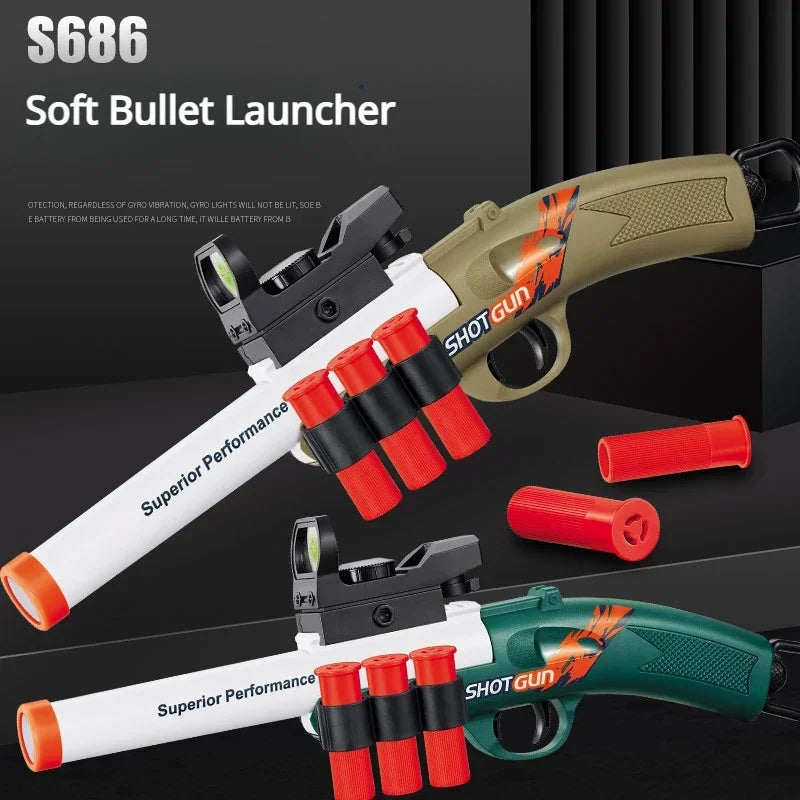 Mini S686 Shell Throwing Soft Bullet Launcher Toy Gun Airsoft Foam Bullet Blaster CS Outdoor Weapon Children Pistol
