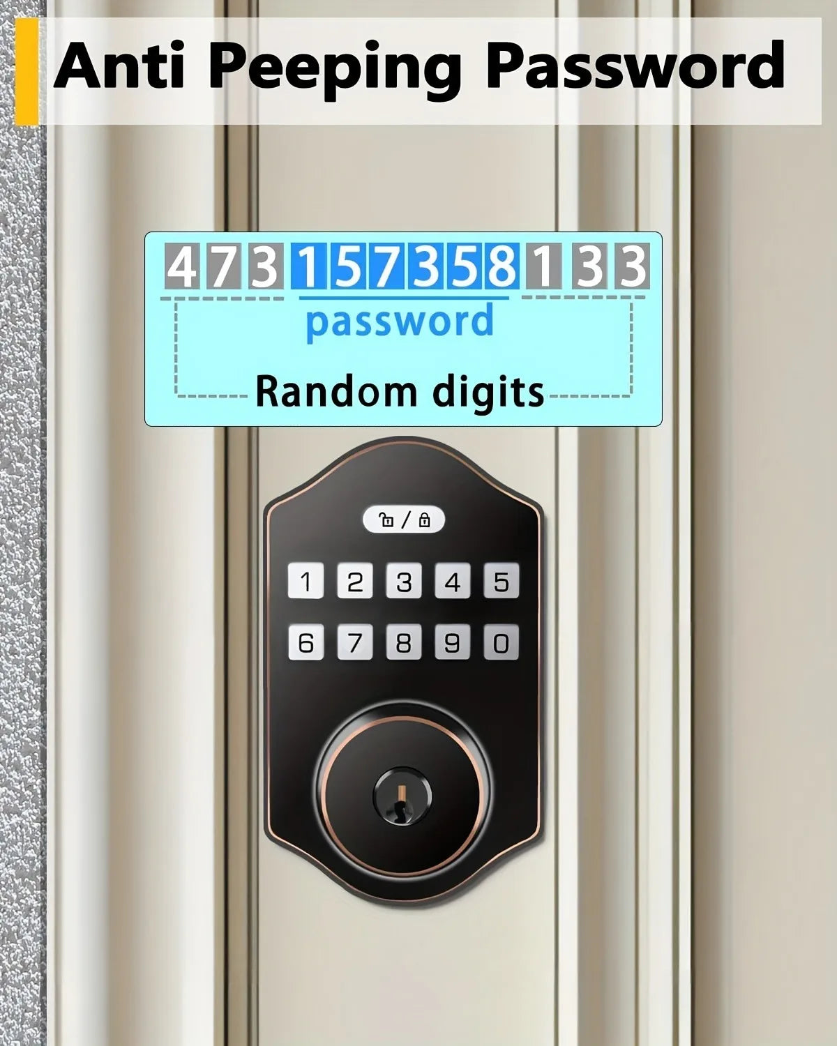 CIEPOJIT Smart Front Door Lock Deadbolt Keyless Entry Locks Digital Keypad Security For Home Unlock with password/key