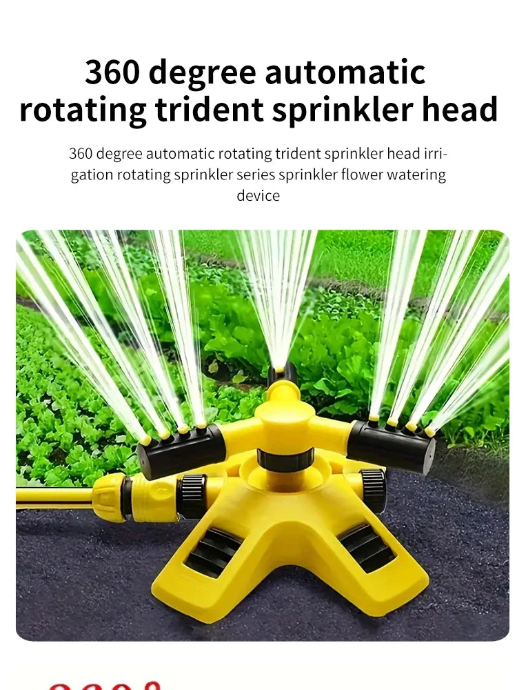 360 Degree Automatic Rotating Sprinkler Head For Nursery Irrigation, Rotating Three-way Sprinkler Series Sprinkler