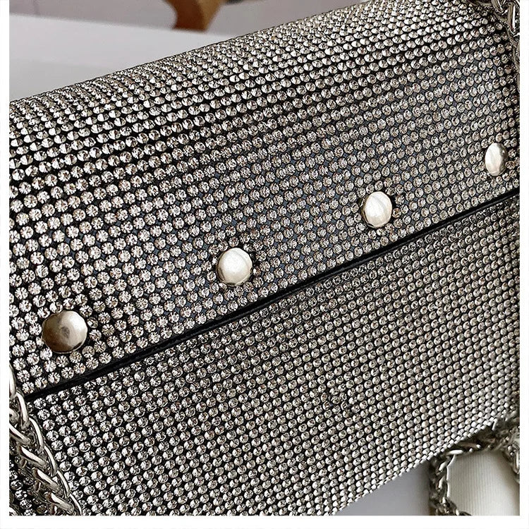 JIOMAY Mini Shoulder Bag for Women Designer Purses and Handbags Bling Rhinestone Clutch Bags Girls Chain Crossbody Bag Wholesale