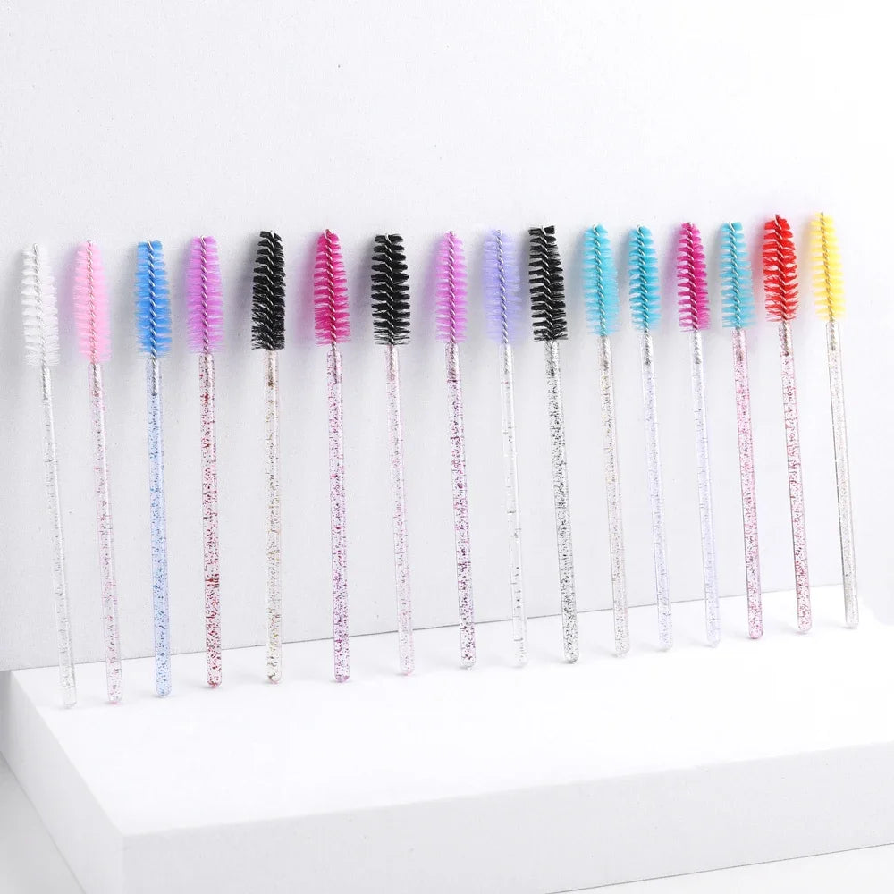 Wholesale 50pcs Disposable Eyelash Brushes Extension Crystal Eyebrow Brush Mascara Wand Eye Lashes Cosmetic Tool Makeup Beauty