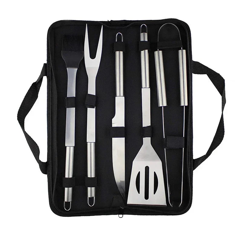 BBQ Grill Tool Set Stainless Steel Barbecue Ing Tools Outdoor Camping Cooking Accessories Kit with Bag