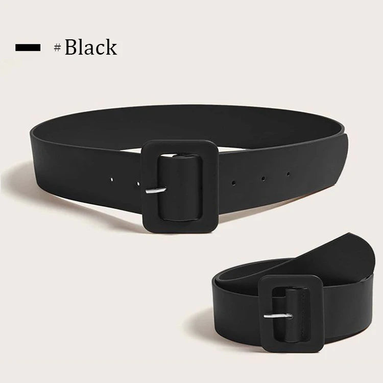 Belt for Women's Dress Simple Women's Wide Belt PU Leather Belt Fashion Luxury Designer Brand Belt Female Black PinkStrap DT167