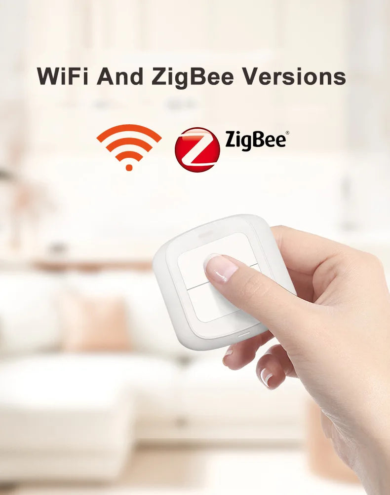 Tuya WiFi ZigBee 2 Gang Wireless 6 Scene Switch Push Button Smart Life APP Wireless Remote Control Automation Scenar Wall Switch