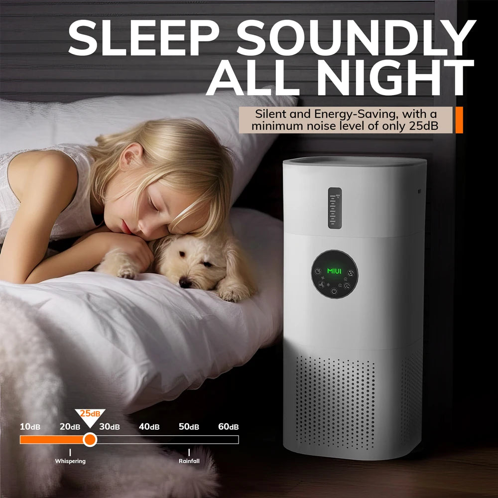 Air Purifier with Humidifier Combo for Home Allergies and Pets Hair, Smokers in Bedroom, H13 True HEPA Filter,2-in-1