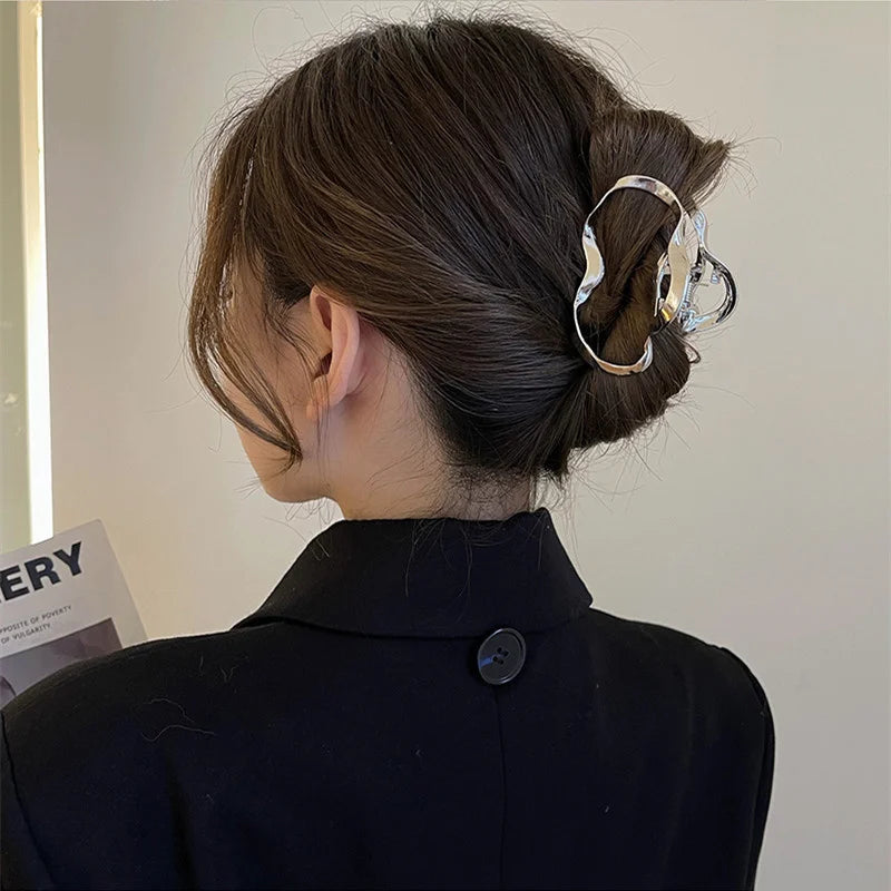 Fashion Geometric Metal Hair Claw Clips for Women Vintage Hair Clamps Crab Headband Hairpin Girls Hair Accessories Headwear