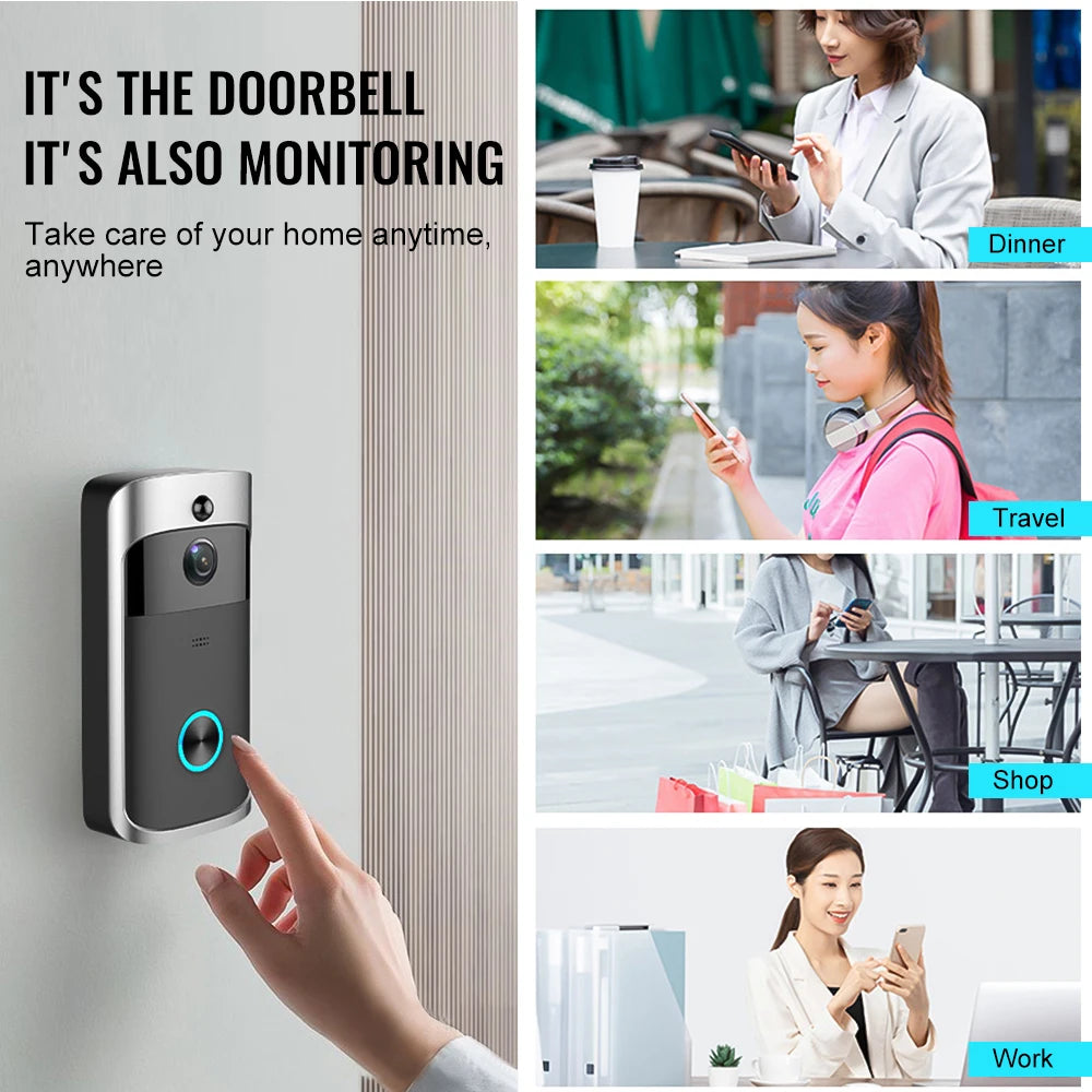 Smart WiFi Video Doorbell IP65 Waterproof Home Doorbell Phone Ring Intercom 6x850 Night Vision Lamps Infrared Security Alarm