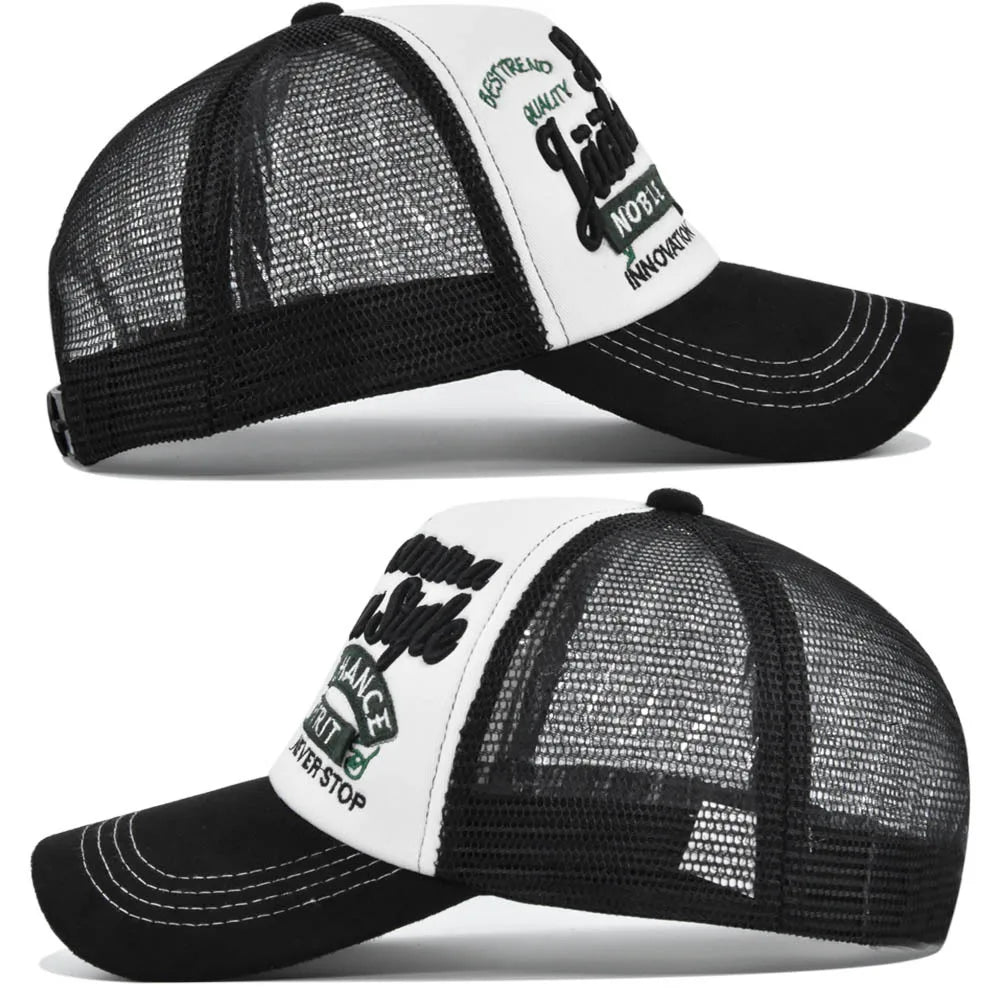 New Letter embroidery Baseball Cap Men Women Mesh Hat Summer Outdoors Sunshade Fashion Sport Snapback Trucker Caps Hip Hop Hats