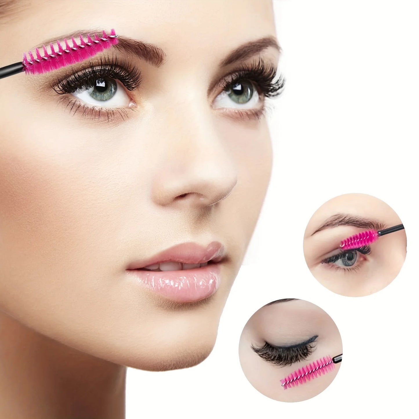 50pcs Disposable Eyelash Brushes Eyelashes Extension Tools Eyebrow Brush Mascara Wands Applicator Spoolers Makeup Tools