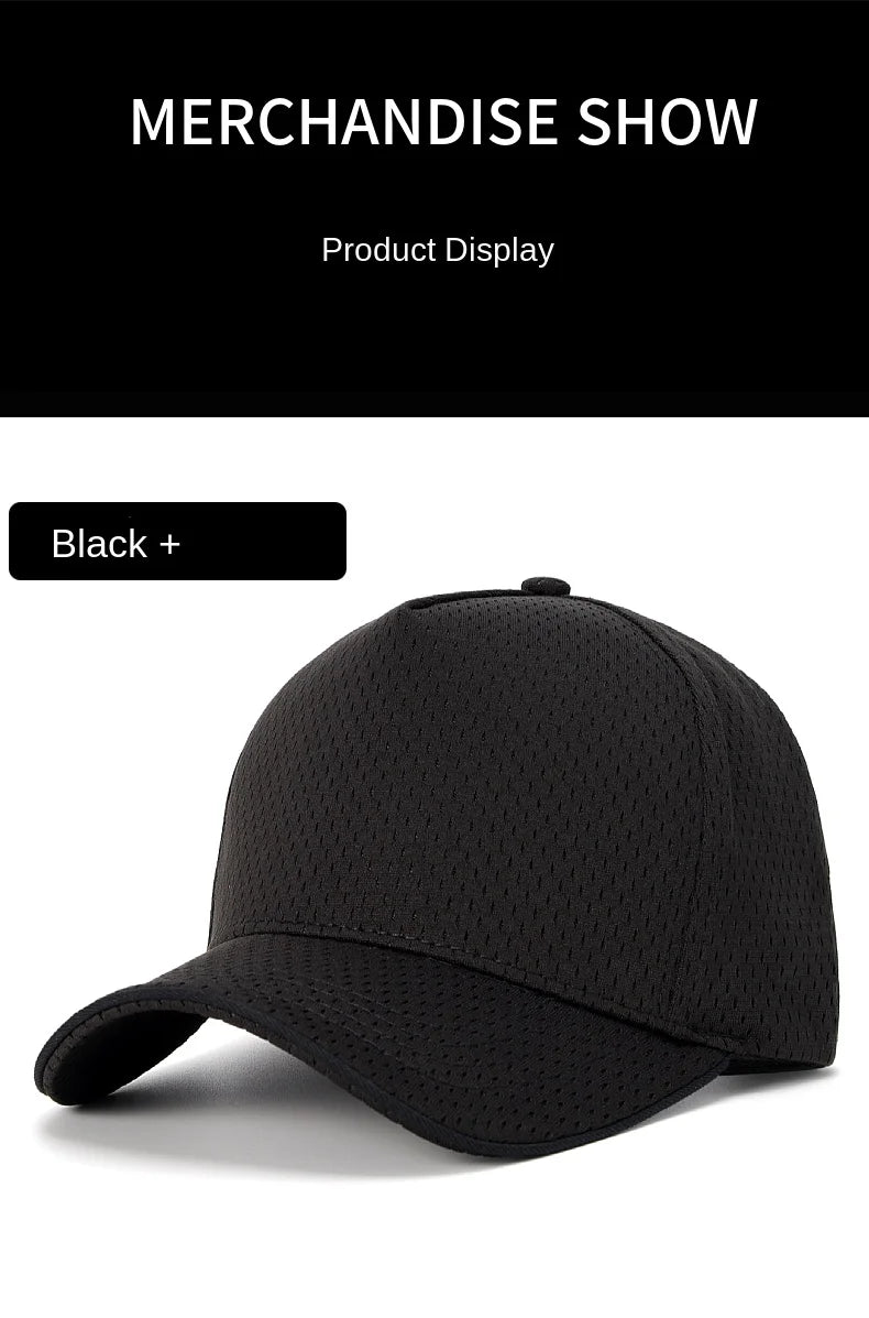 Big Head Large Size Quick Dry Running Hats High Crown Plain Mesh Baseball Cap Men and Women Breathable Golf Hat Sports Hats