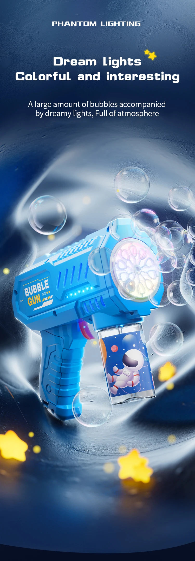 10 Hole Space Bubble Machine Outdoor New Product Children's New Product Hot Stage (Excluding Bubble Liquid and Battery)