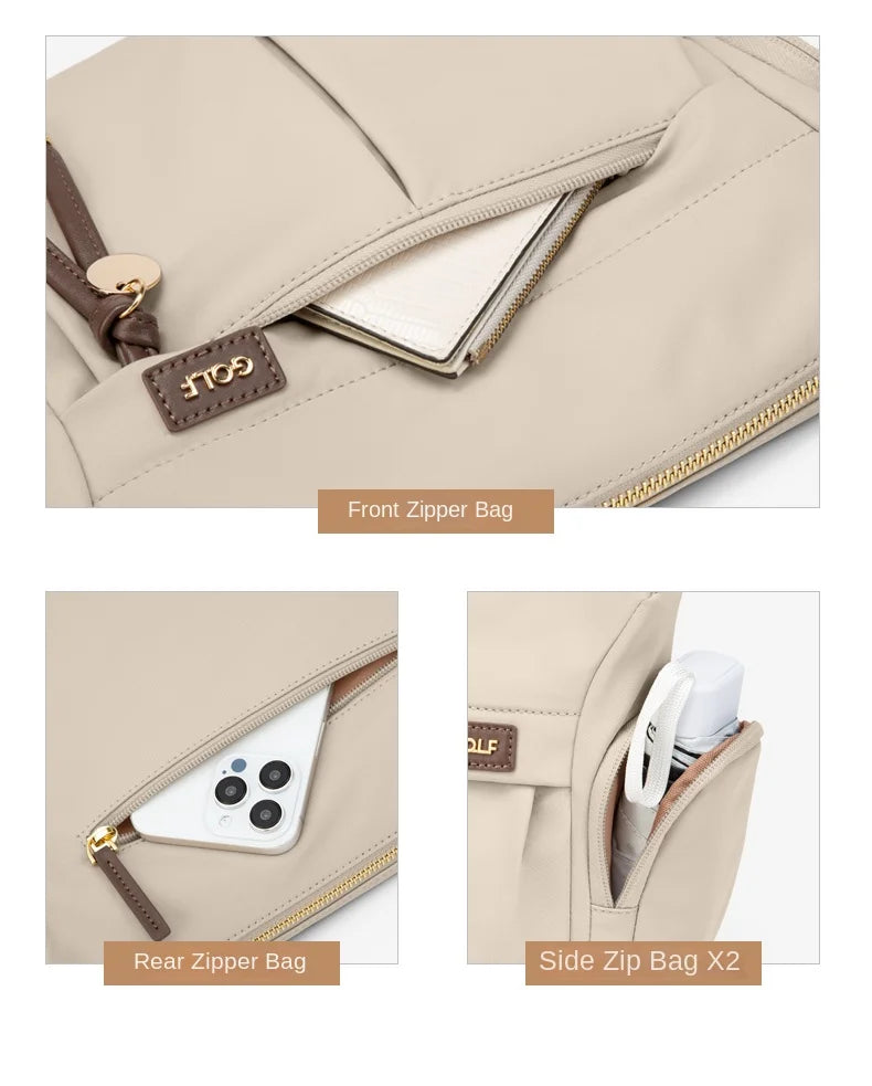 GOLF Crossbody Bag Women Nylon Womens Shoulder Bag Lady Bucket Mini Cross Body Purse Handbag New Fashion Square Bags 2024 Summer