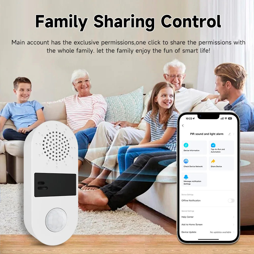 Tuya Alarm WiFi Light Tuya PIR Alarm Sound System 130DB Pir Light Sensor Smart Home Sound-Light Alarm APP Control Home Assistant