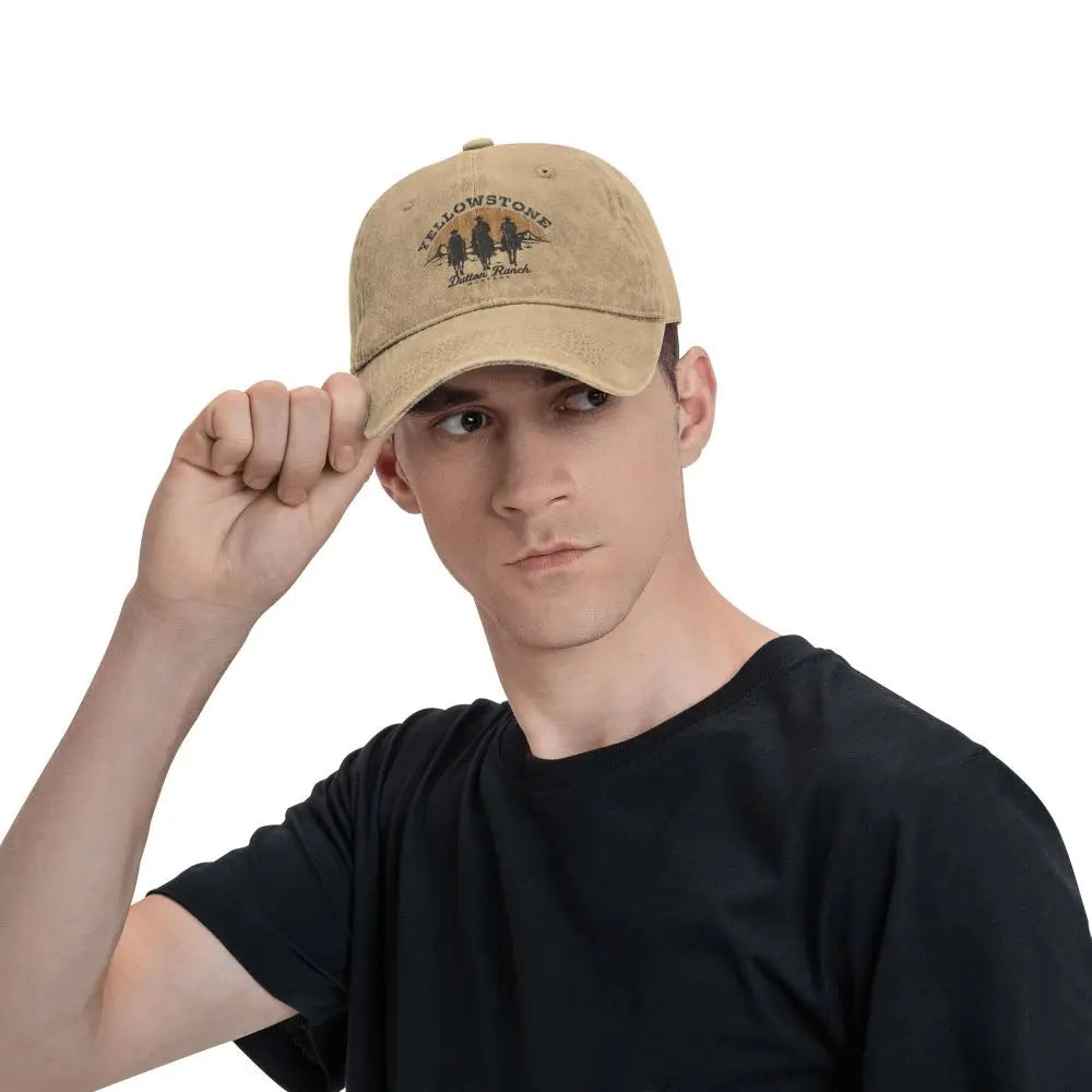 Yellowstones Dutton Ranch Baseball Caps Vintage Distressed Washed Tv Show Snapback Hat Unisex Style Outdoor Summer Hats Cap