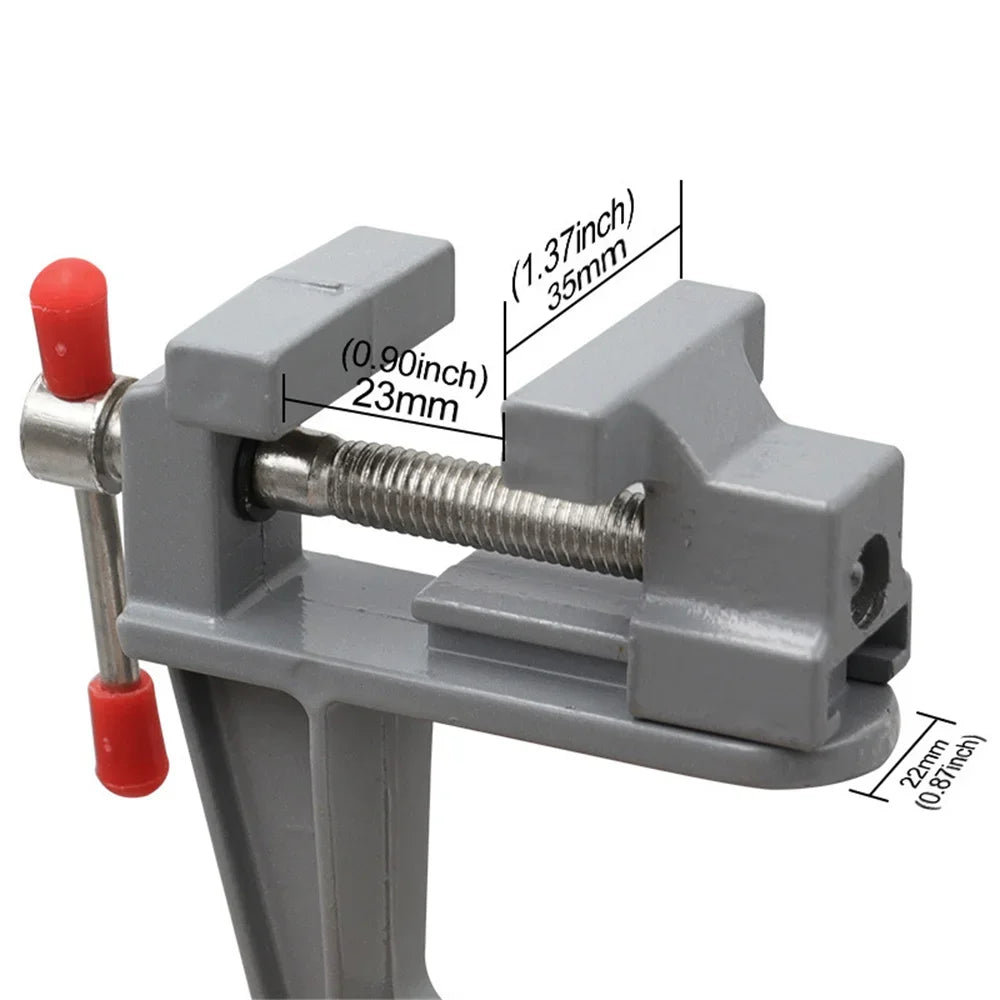 Mini Bench Vise Muliti-Funcational 3.5" Aluminum Miniature Small Jewelers Hobby Clamp On Table Flat Pliers Tool Vice