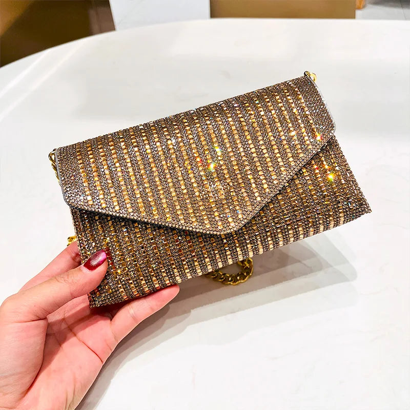 JIOMAY Mini Shoulder Bag for Women Designer Purses and Handbags Bling Rhinestone Clutch Bags Girls Chain Crossbody Bag Wholesale
